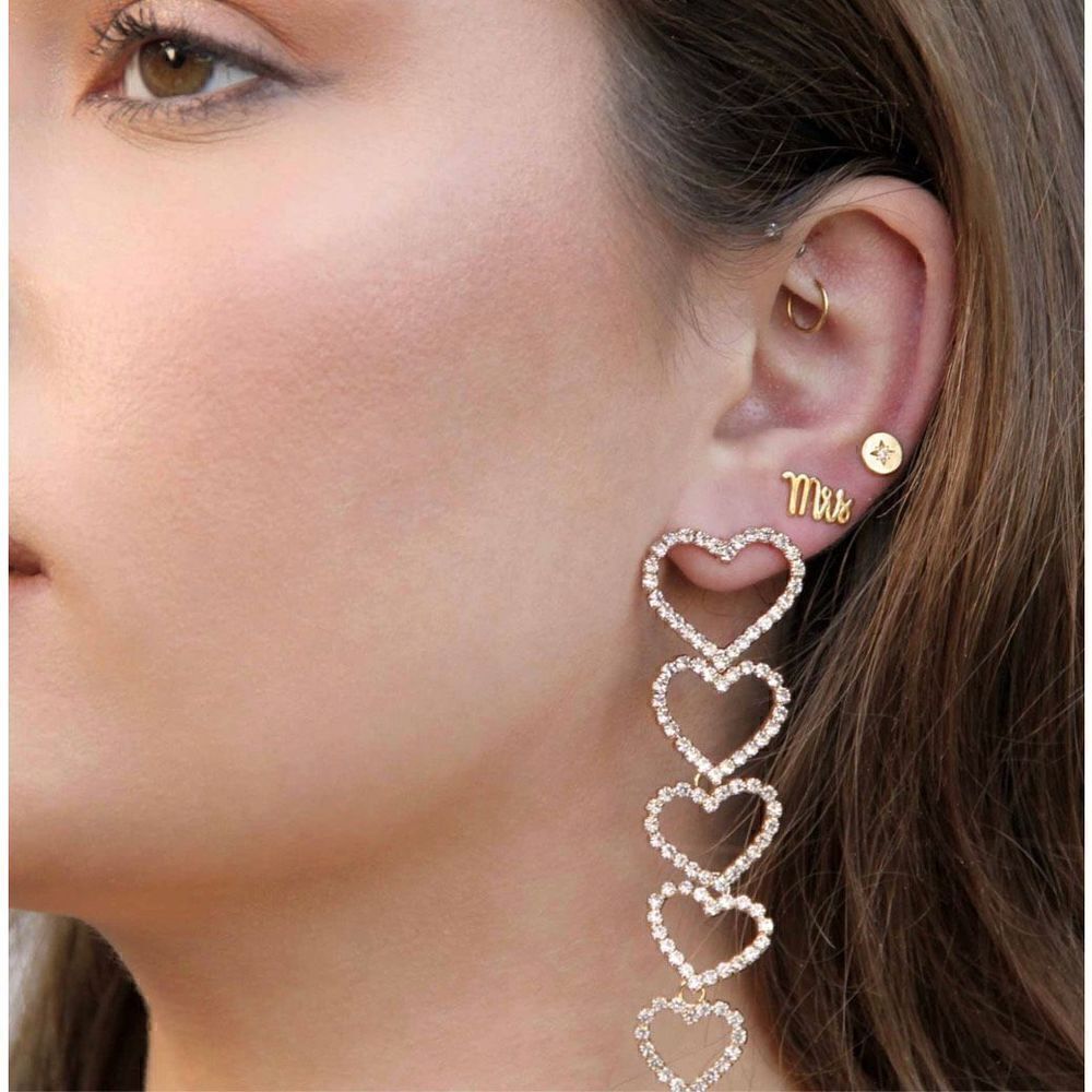 ETTIKA MRS. 18K GOLD PLATED EARRING STUD SET